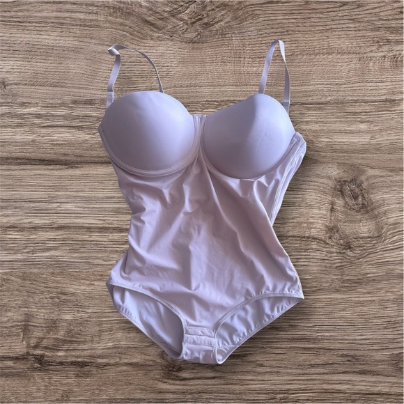 Womens Body Briefer 40D Firm Control Strapless Nude Shapewear FL1256 - Picture 5 of 16